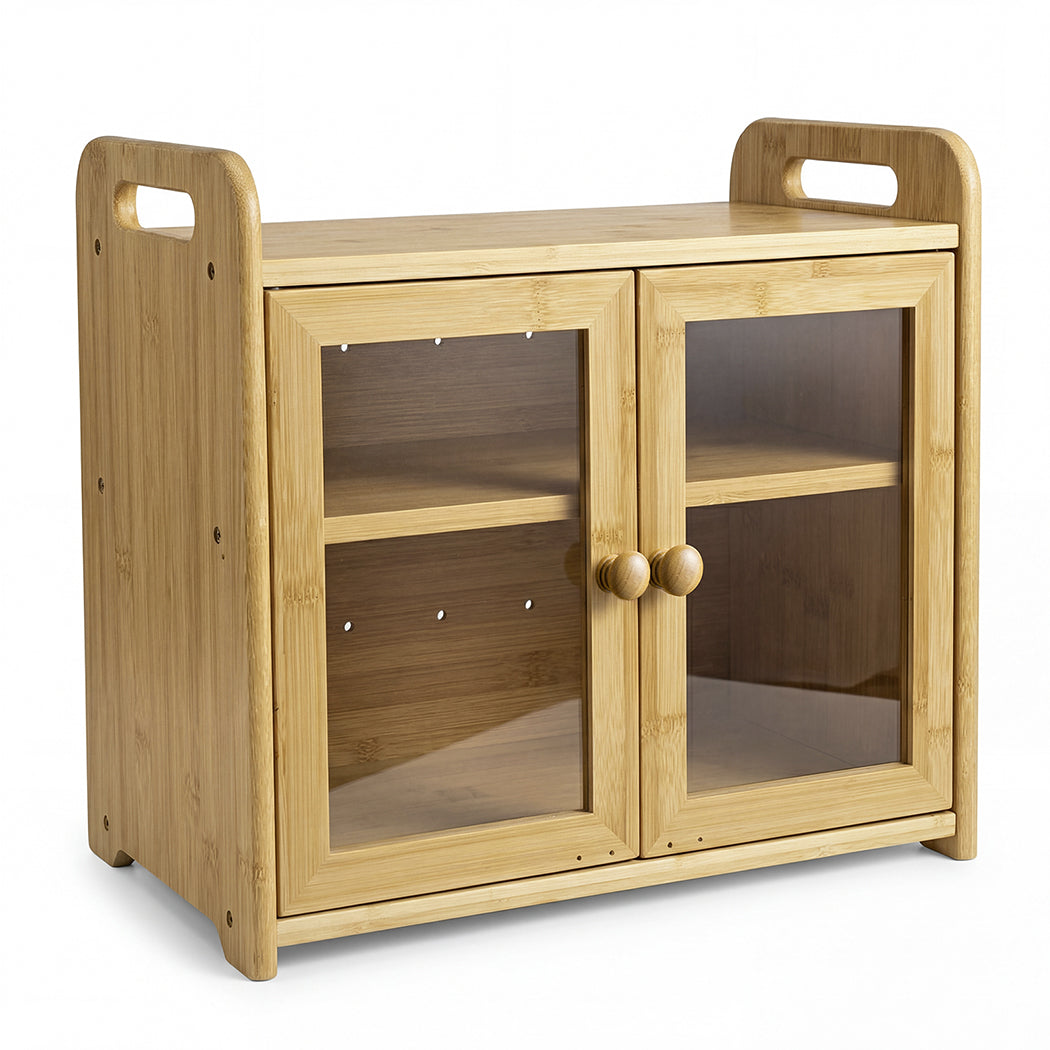 Toque 2 Tier Bamboo Bread Box 20L Kitchen Counter Storage