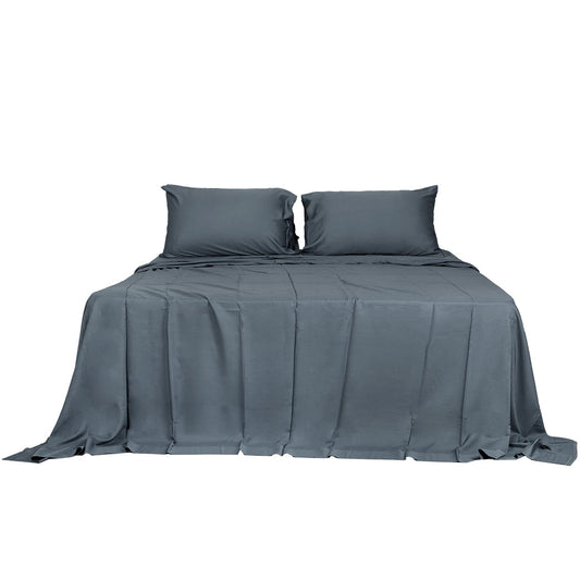 Dreamz 4Pcs Queen Size Bamboo Bed Sheet Set Charcoal Soft Hypoallergenic Breathable