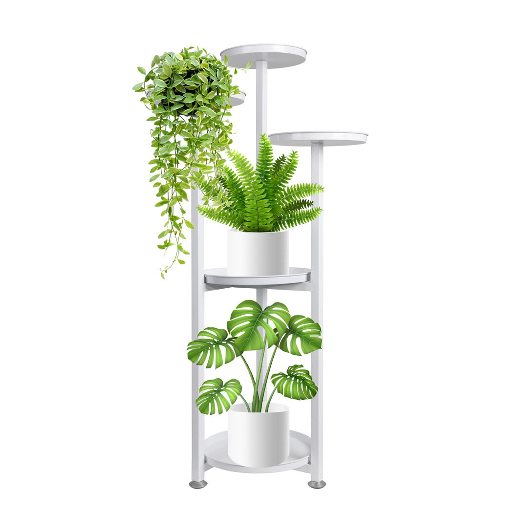 5 Tier Plant Stand Outdoor Indoor Flower White Medium