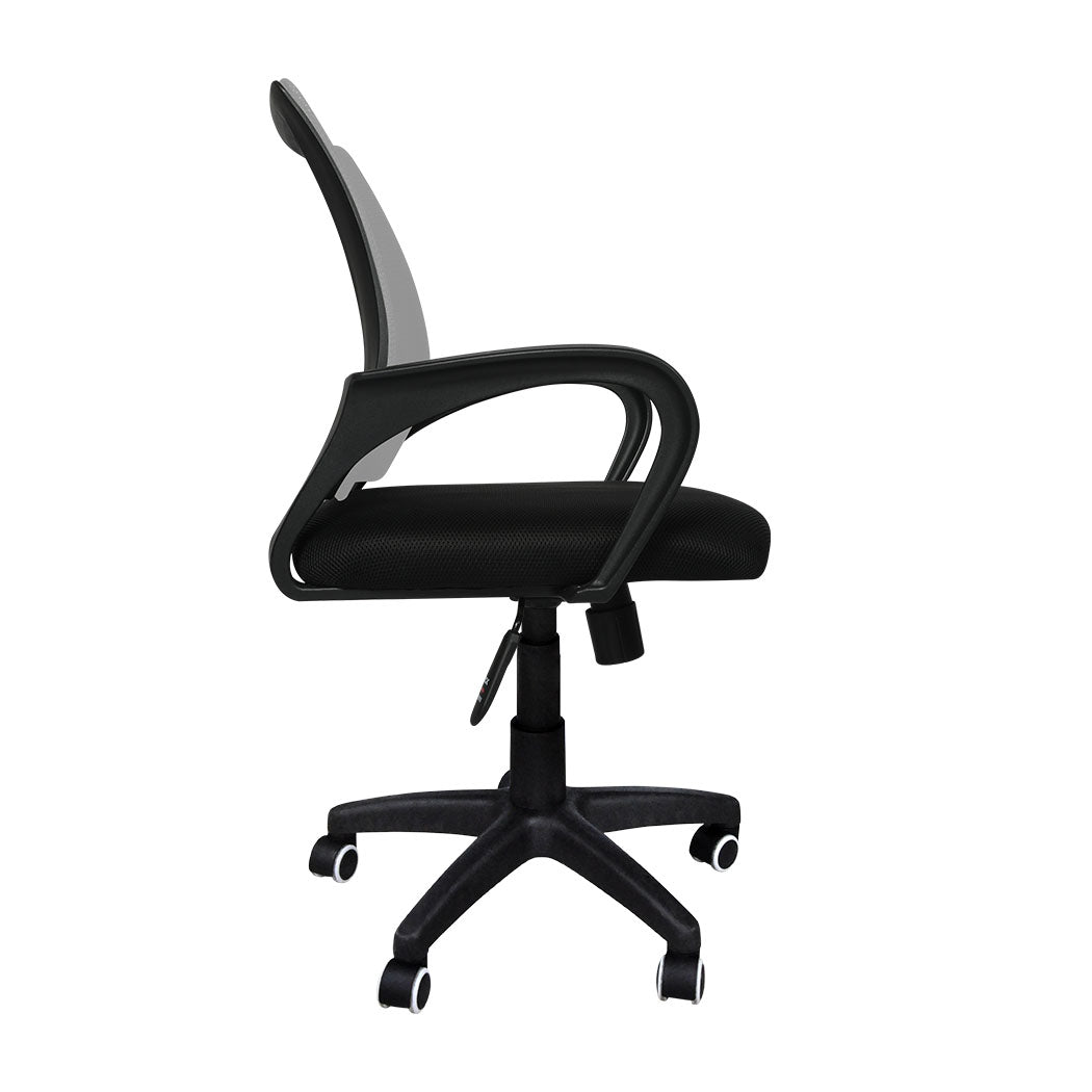 2X Office Chair Gaming Computer Grey Adjustable Ergonomic Seat Support