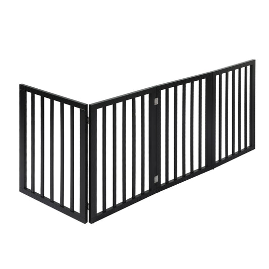 Pawz 4 Panels Pet Gate Dog Fence Black 600X 3Mm