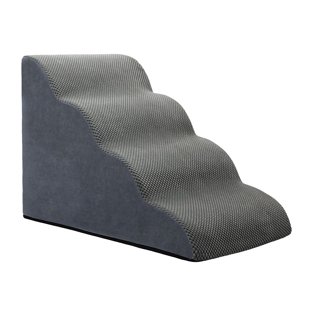 Pawz 4 Step Pet Stairs For Dogs High Density Foam Grey