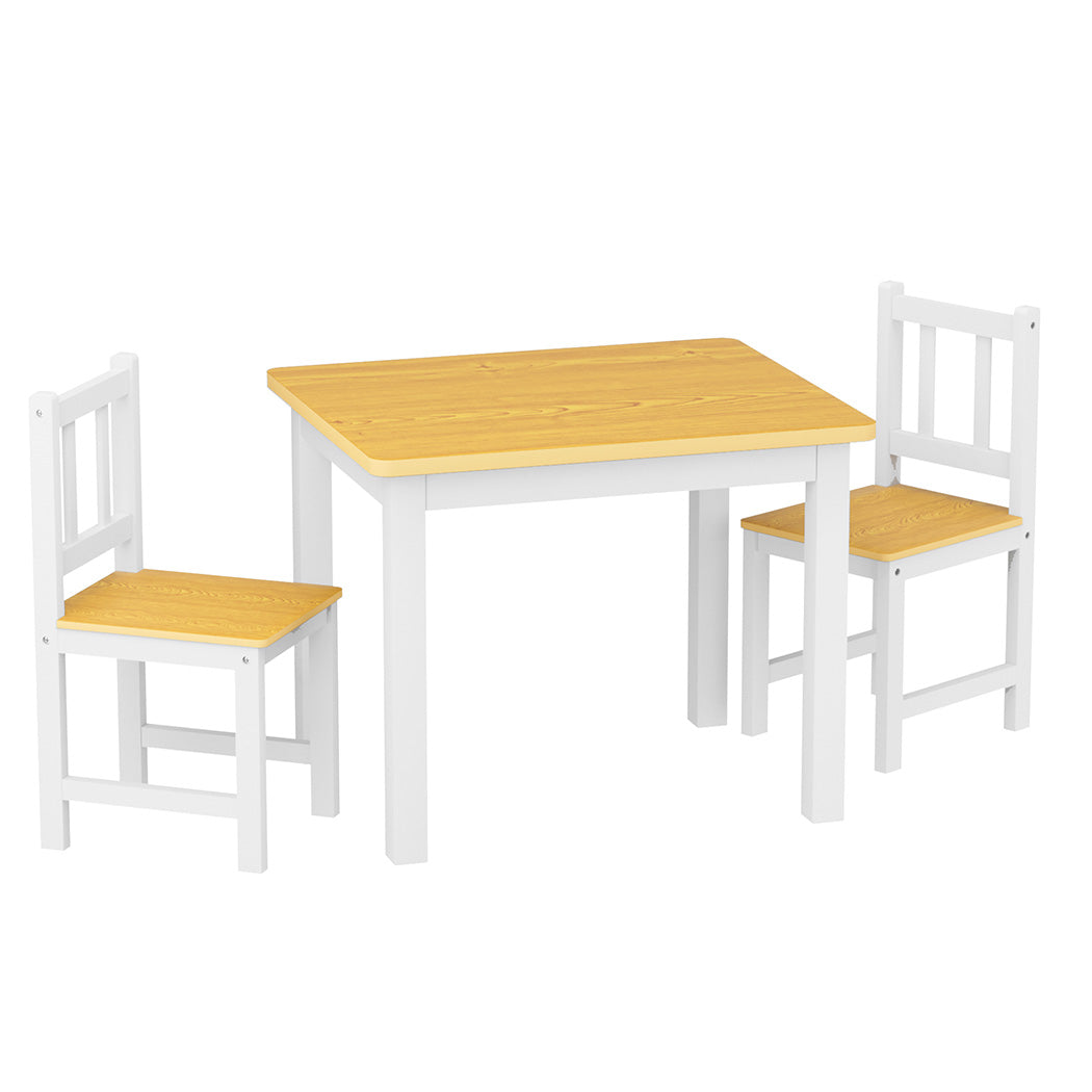 Bopeep Kids Table And Chairs Set Wooden 3Pcs Study Play