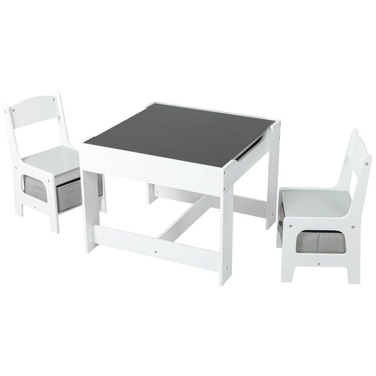 Bopeep Kids Table And Chairs Set Storage White Grey
