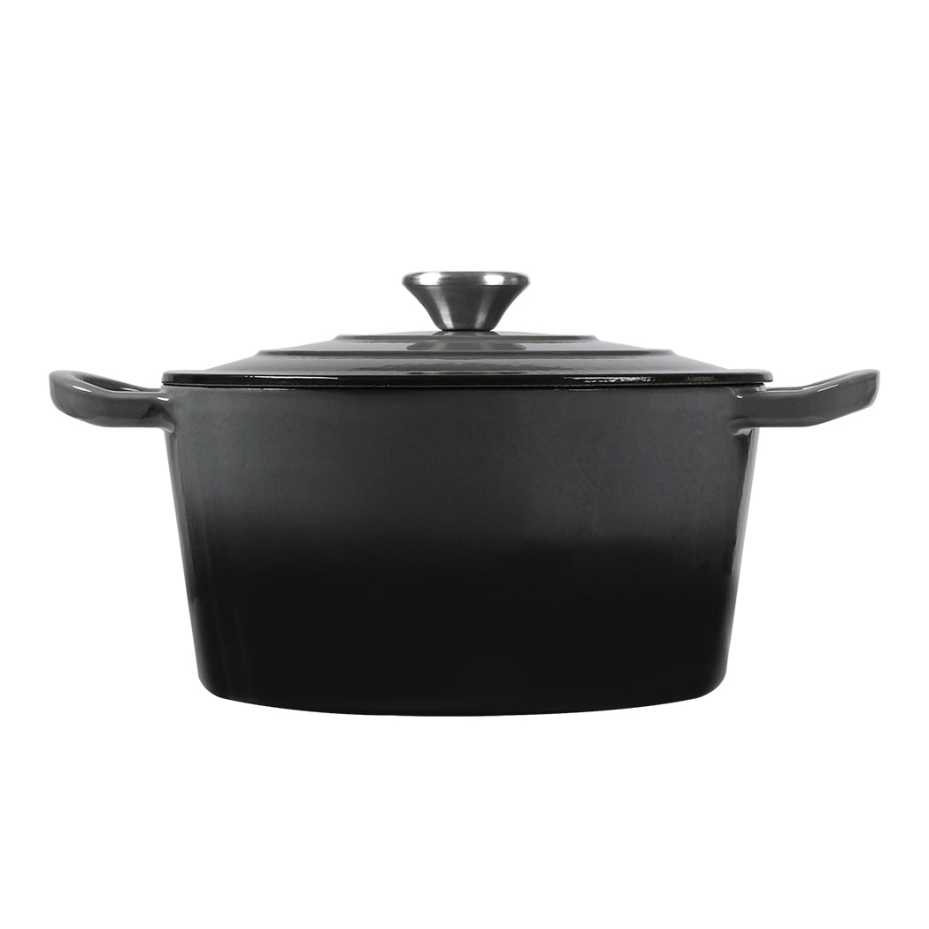 Toque 4L Enamel Dutch Oven Pot Cookware Black
