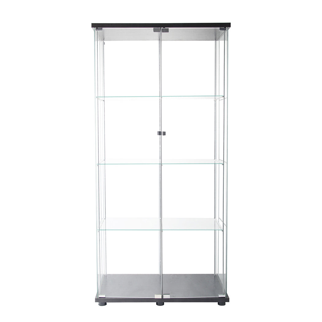 164Cm Glass Display Cabinet 2 Doors Storage Showcase Elegant Home Decor Piece