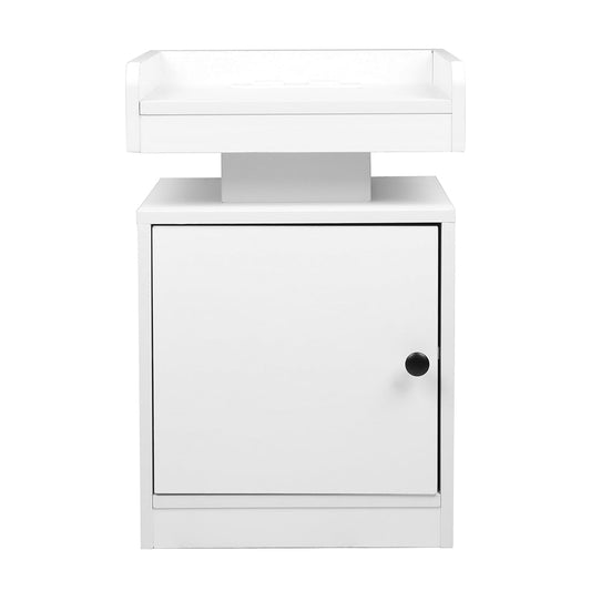 Bedside Table With Usb Charger Outlet And Rgb Lights White Modern Nightstand For Bedroom