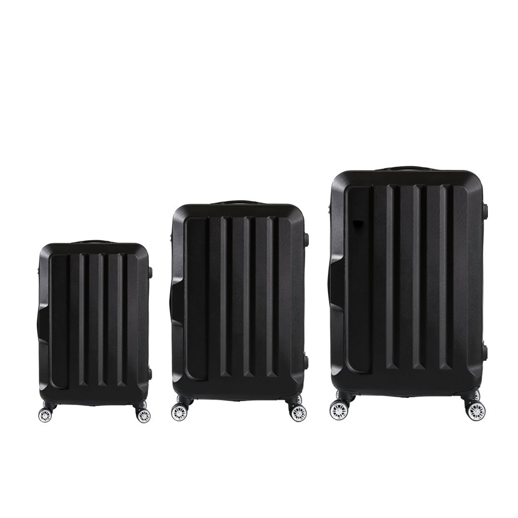 Slimbridge 20"24"28" 3Pc Luggage Sets Black