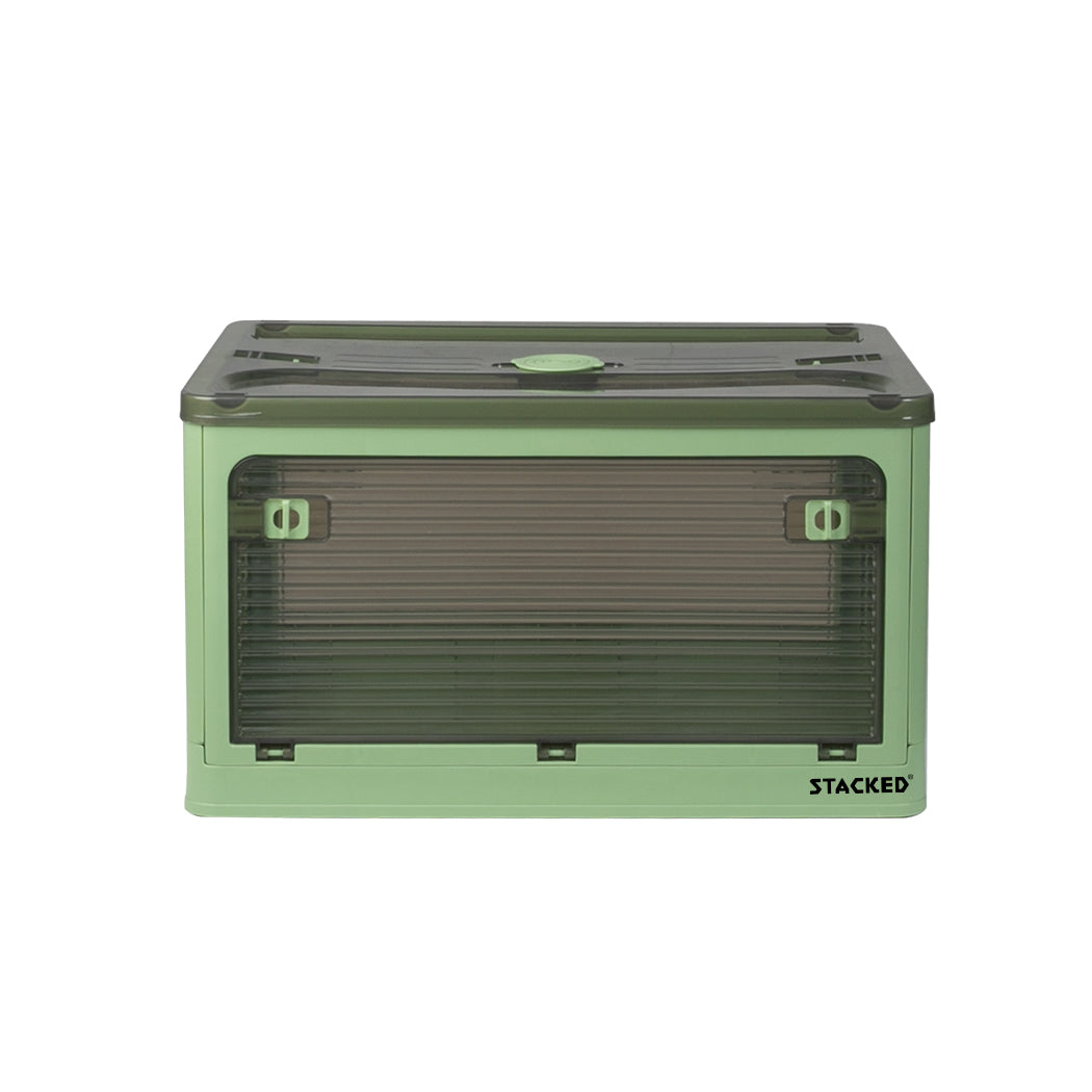 Storage Containers Stackable Lid Clothes Green Small