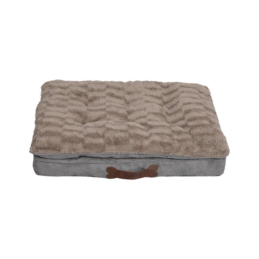 Dog Calming Bed Plush Soft Comfortable Xl Khaki Perfect For Large Pets
