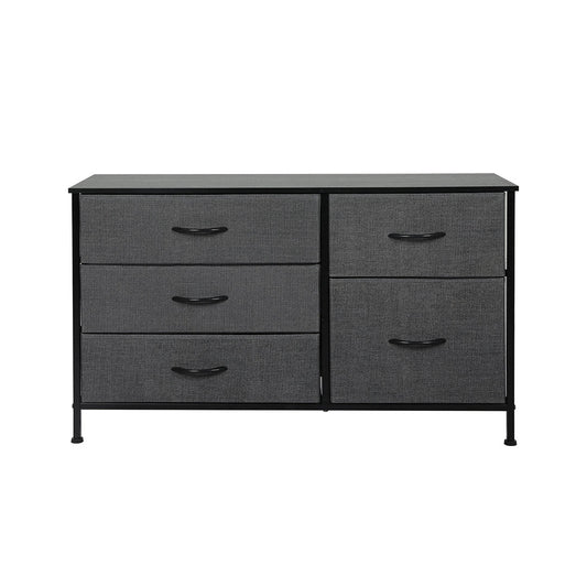 Storage Cabinet Tower Chest 5 Drawers Dark Grey