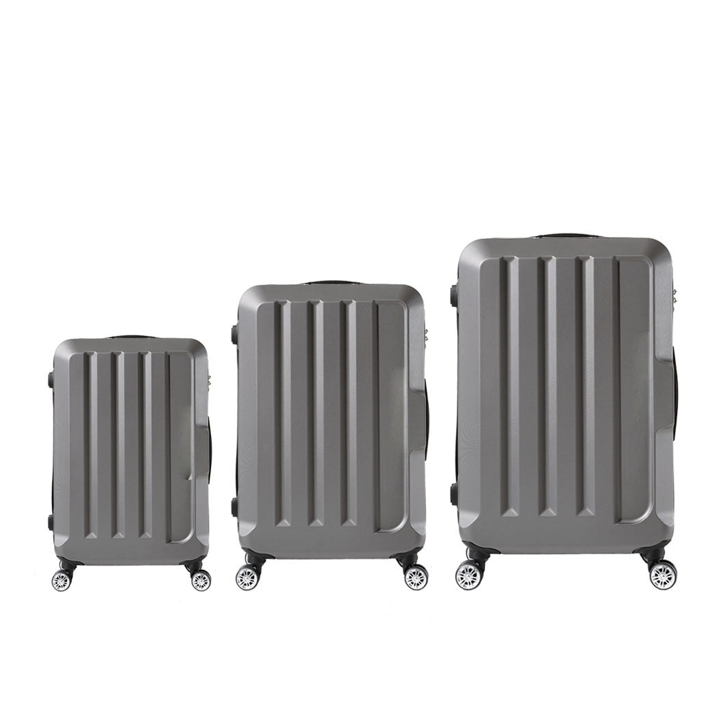 Slimbridge 20"24"28" 3Pc Luggage Sets Dark Grey