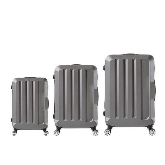 Slimbridge 20"24"28" 3Pc Luggage Sets Dark Grey
