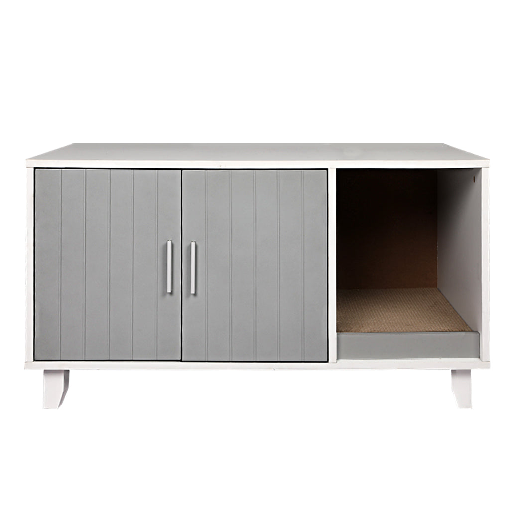 Pawz Enclosed Cat Litter Cabinet Box Grey Stylish And Discreet For Cats