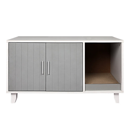 Pawz Enclosed Cat Litter Cabinet Box Grey Stylish And Discreet For Cats