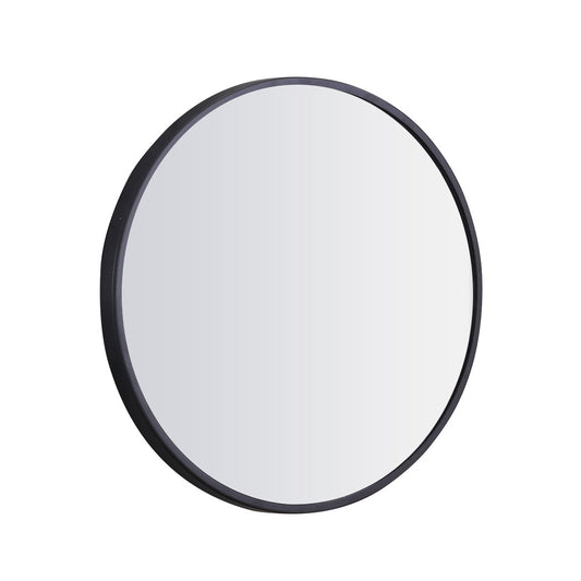 Black Wall Mirror Round Shaped Bathroom Makeup Medium 60Cm