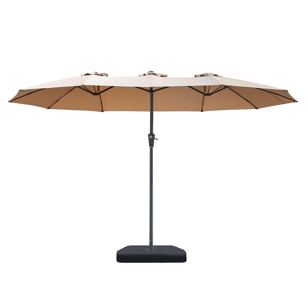 Centra 4M Double Sided Patio Umbrella Outdoor Base Stand Khaki