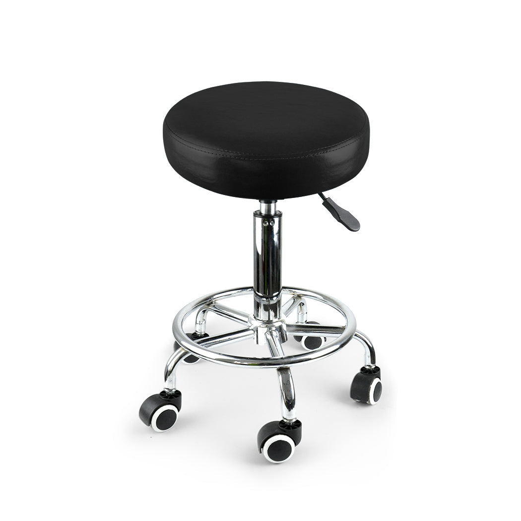 2X Swivel Salon Barstool Hairdressing Black