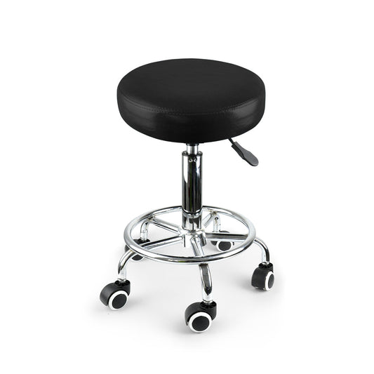 2X Swivel Salon Barstool Hairdressing Black