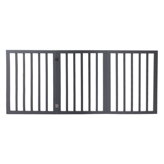 Pet Gate Dog Fence Retractable Grey 139Cm X 60.5Cm 1.8Cm