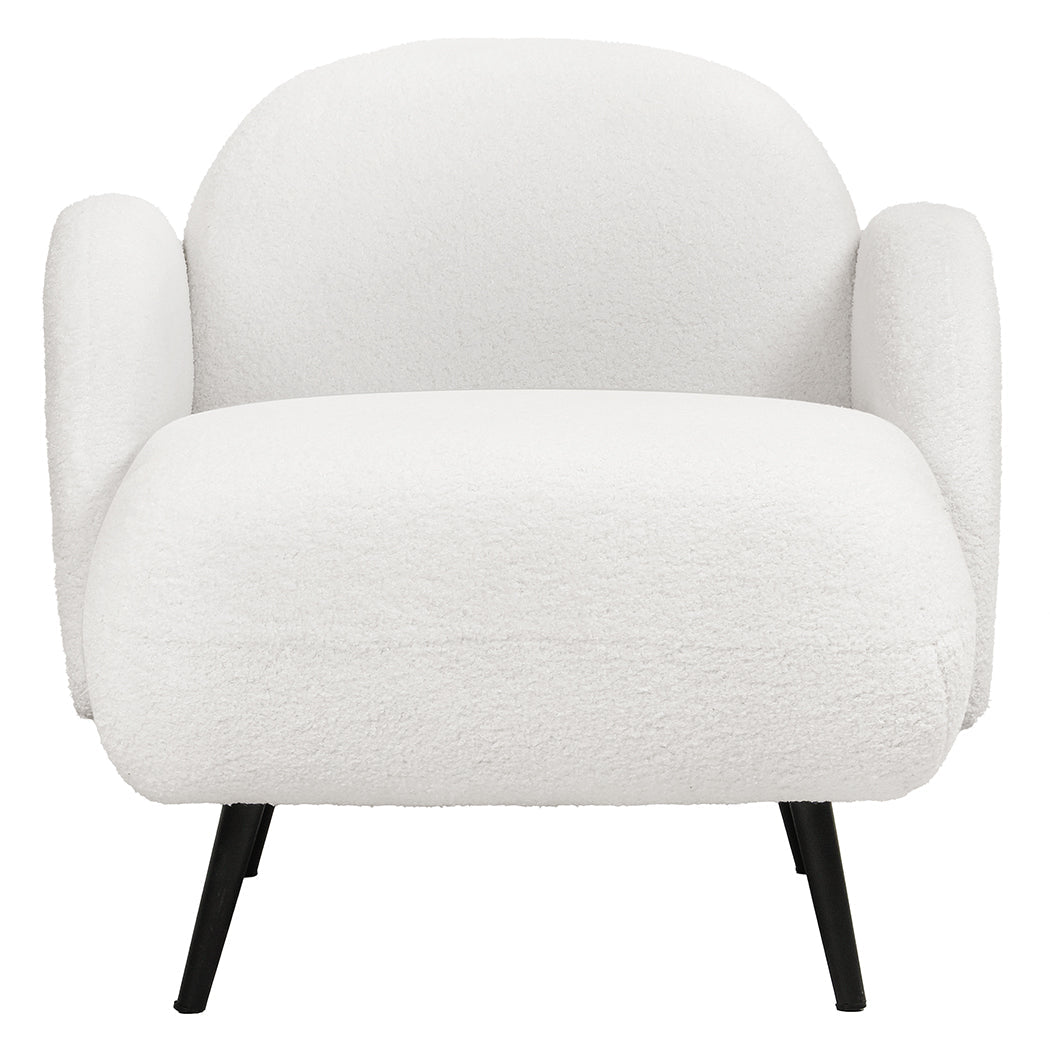 Sofa Chair Fleece Upholstered Single White