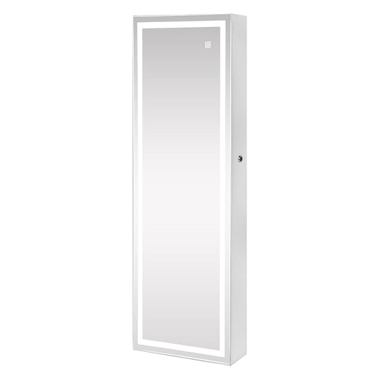 Veile Studios Levede 37Cm X 10Cm 110Cm Mirror Jewellery Cabinet Touch White