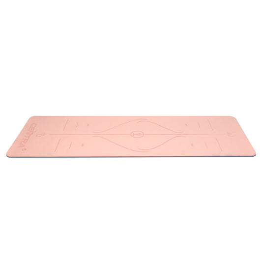 Yoga Mat Dual Colour Body Position Lines Pink