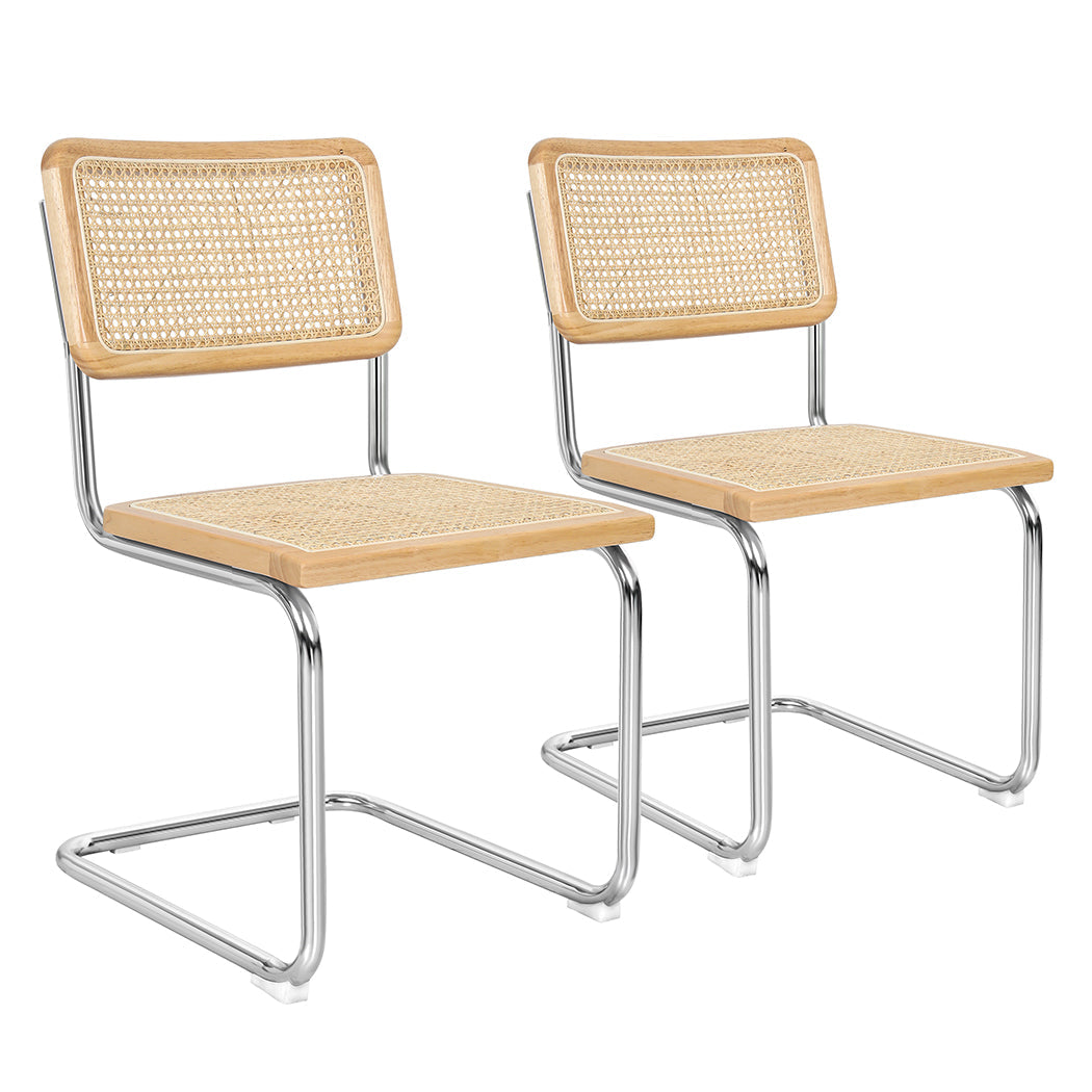Stylish Rattan Dining Chairs Set Of 2 Comfortable Seating For Home Or Patio