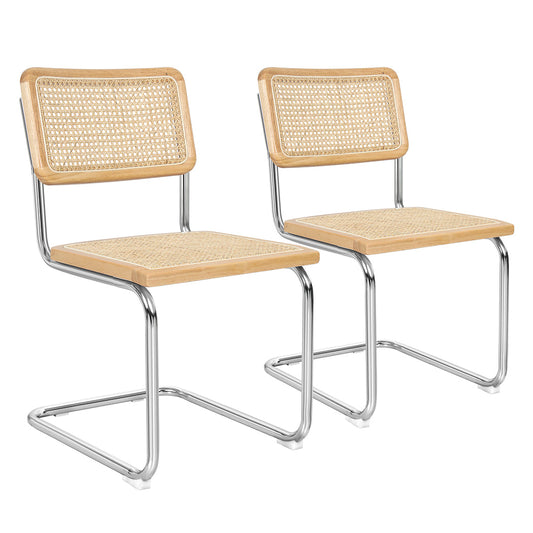 Stylish Rattan Dining Chairs Set Of 2 Comfortable Seating For Home Or Patio