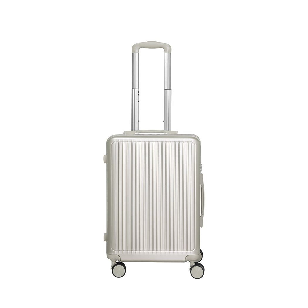 2Pc Luggage Suitcase Trolley White 14"+20"
