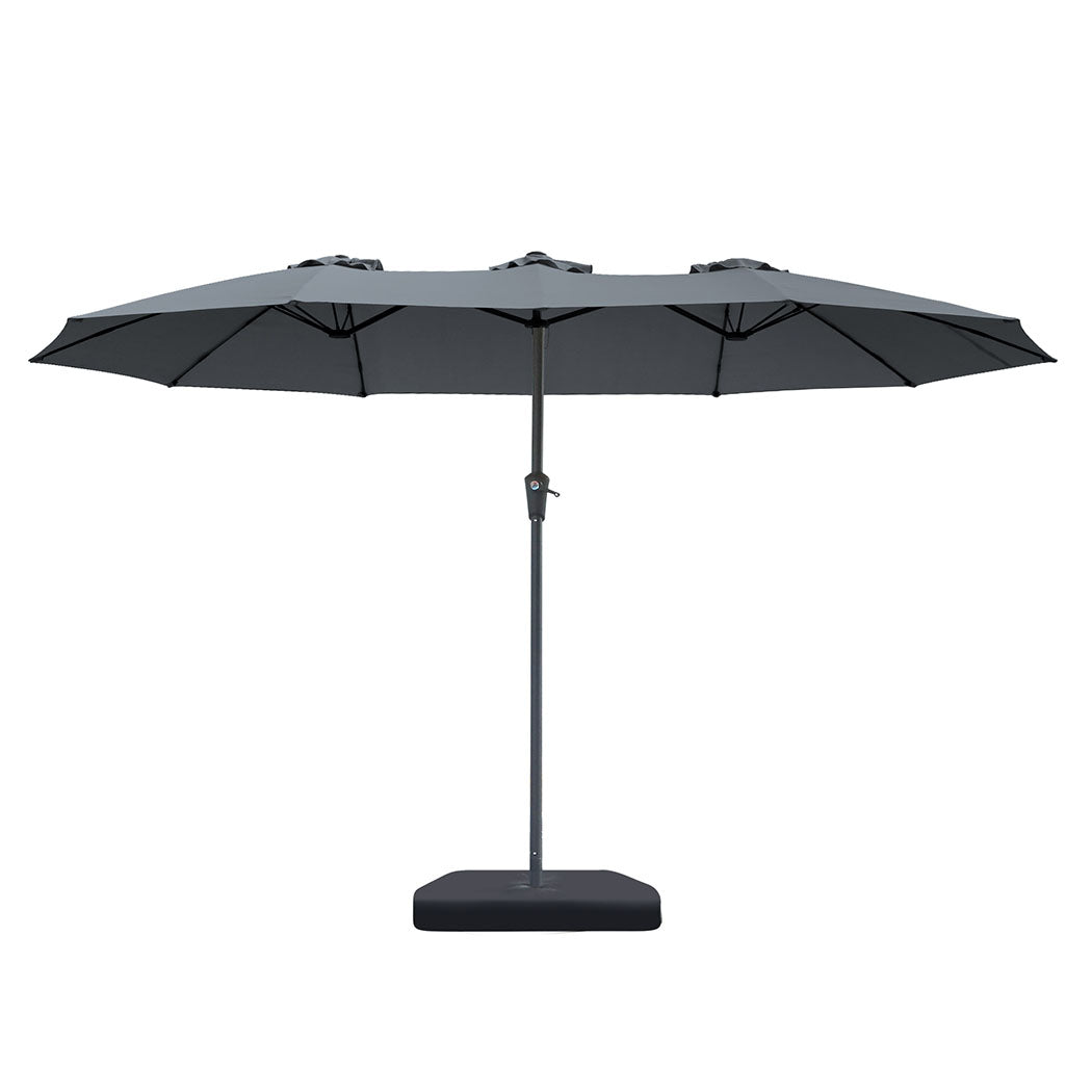 Centra 4M Double Sided Patio Umbrella Outdoor Base Stand Grey
