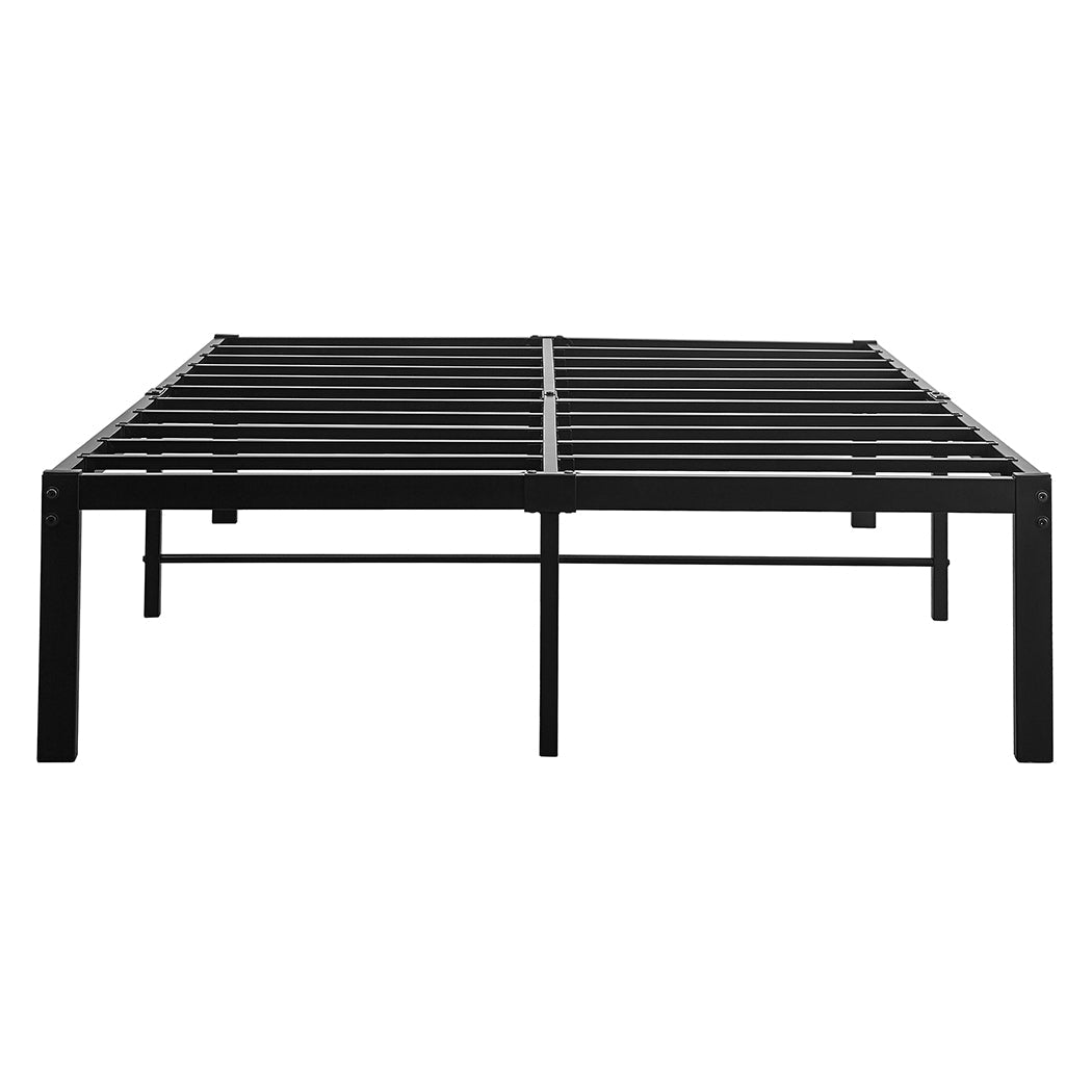 137Cm X 190Cm 40Cm Metal Bed Frame Heavy Duty Storage Space Black