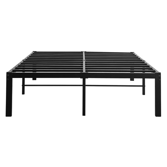 137Cm X 190Cm 40Cm Metal Bed Frame Heavy Duty Storage Space Black