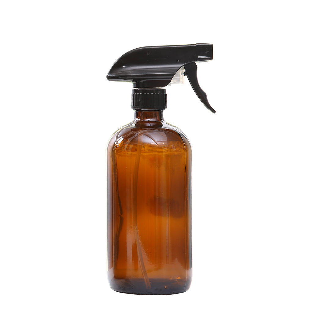 6X 500Ml Amber Black Glass Spray Bottles Trigger