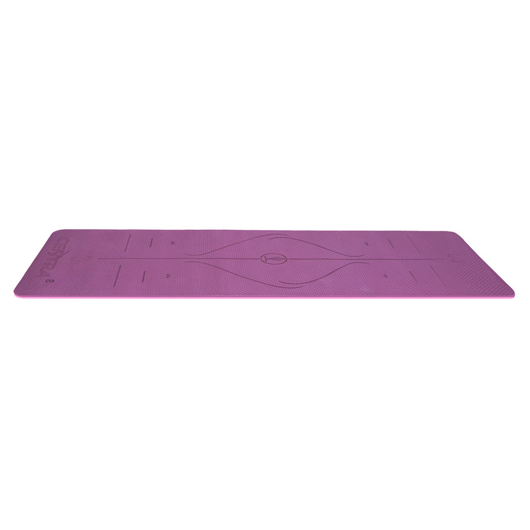 Yoga Mat Dual Colour Body Position Lines Purple