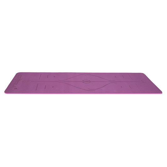 Yoga Mat Dual Colour Body Position Lines Purple