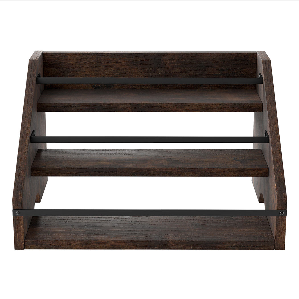 Toque Countertop Wine Rack 3 Tier Wood & Metal Organizer