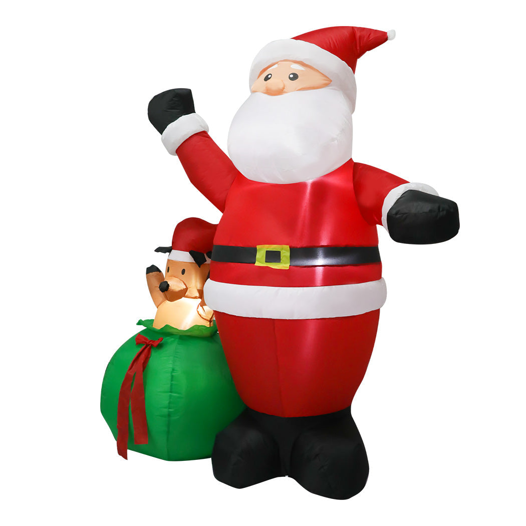Santaco Christmas Inflatable Outdoor Claus Elk 2.2M Xmas Decoration Light