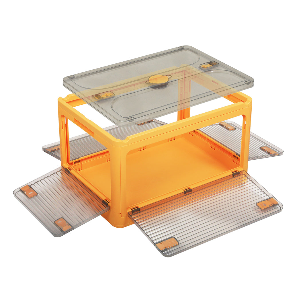 Storage Containers With Lid Clothes Orange Small