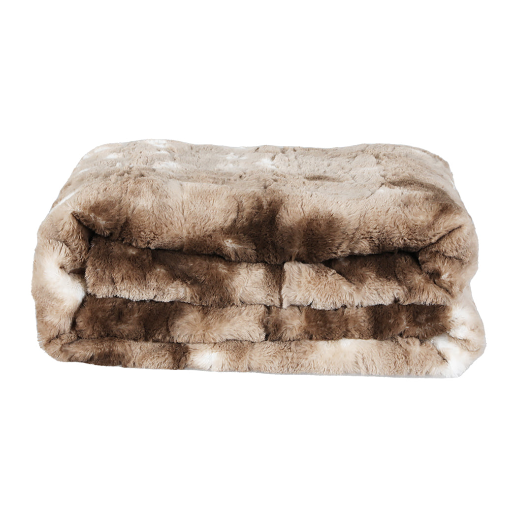Dreamz Luxury Tie Dyed Blanket Brown 127Cm X 152Cm
