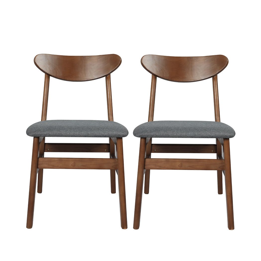 Comfortable Brown Dining Chairs Set For Kitchen 2 Piece Stylish Seating Option