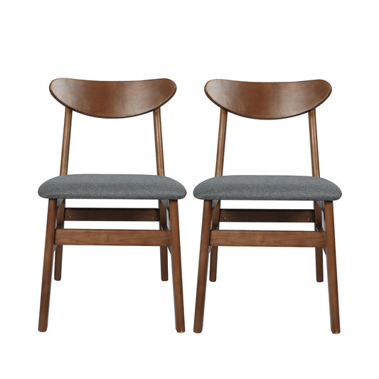 Comfortable Brown Dining Chairs Set For Kitchen 2 Piece Stylish Seating Option