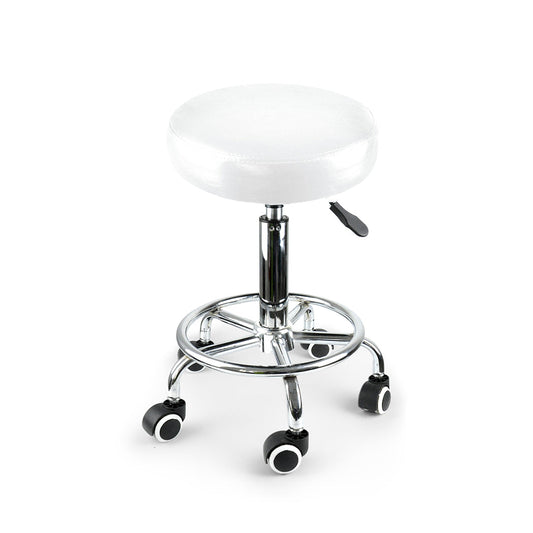 2X Swivel Salon Barstool Hairdressing White