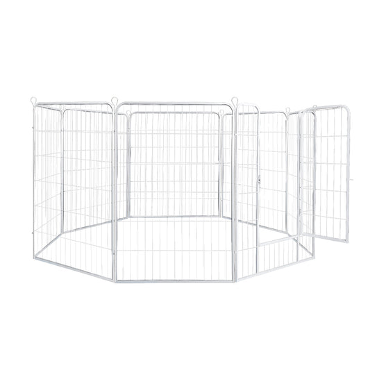 Pawz 8 Panel 40" Pet Dog Playpen Puppy White 2.5Kg Venison Safe And Spacious Area For Pets