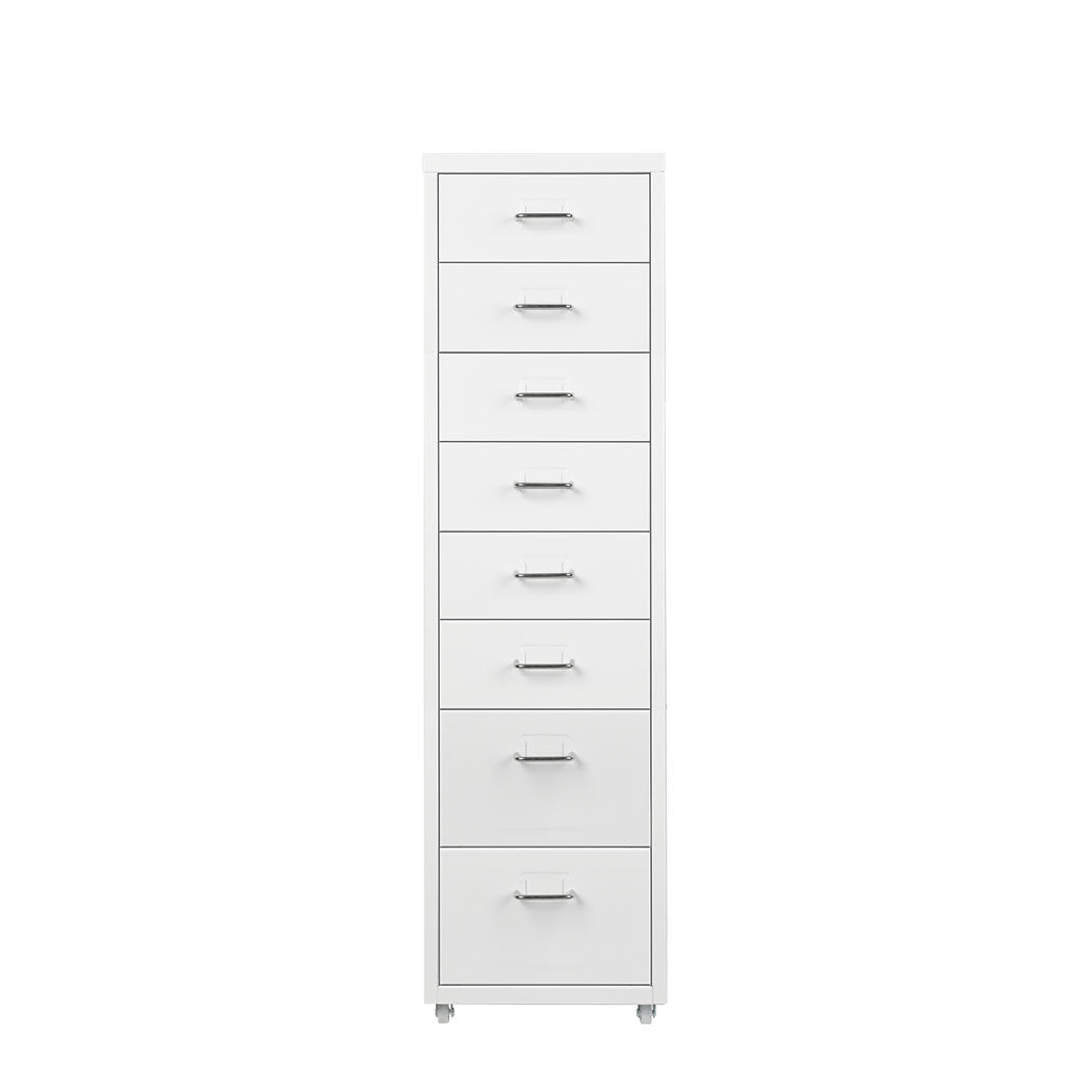 Office Cabinet 8 Drawer Drawers Filing Steel Frame White