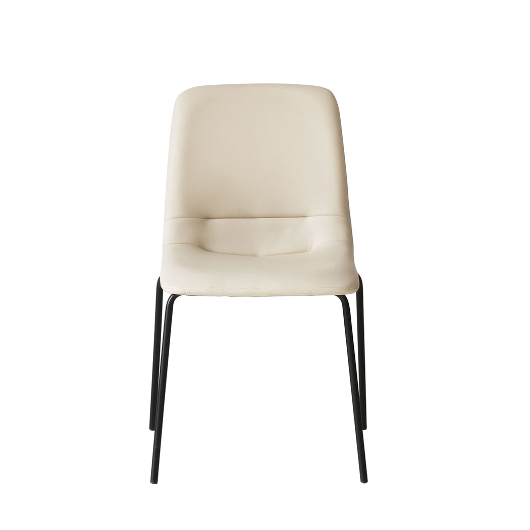 4Pcs Stackable Dining Chairs Kitchen Beige