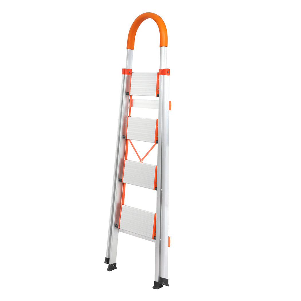 Traderight 4 Step Ladder Folding Aluminium