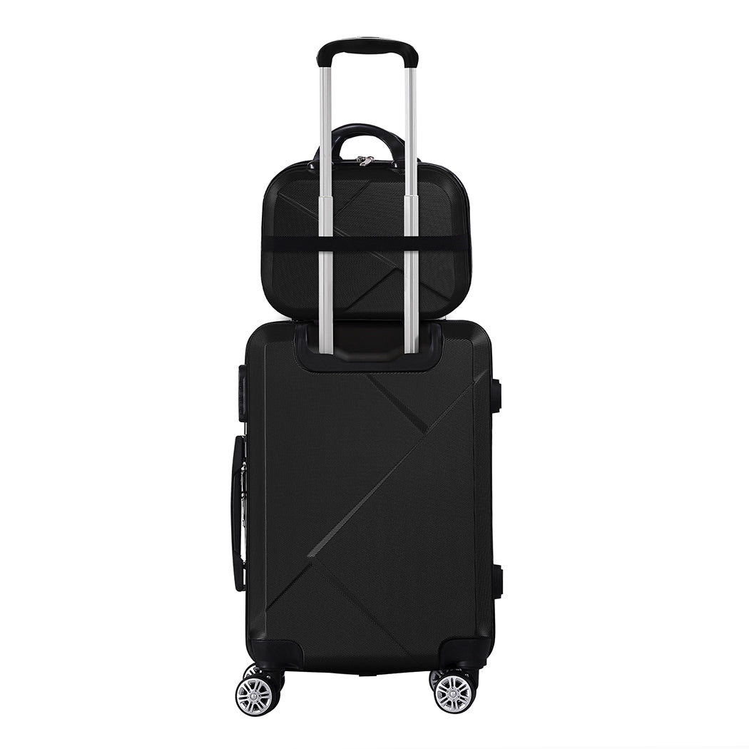 Slimbridge 2Pcs 20"Travel Luggage Set Black