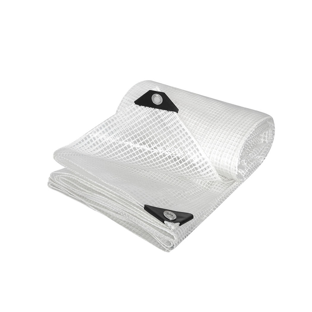 Tarp Tarpaulin 200Gsm Camping 6.1M X 7.3M Clear