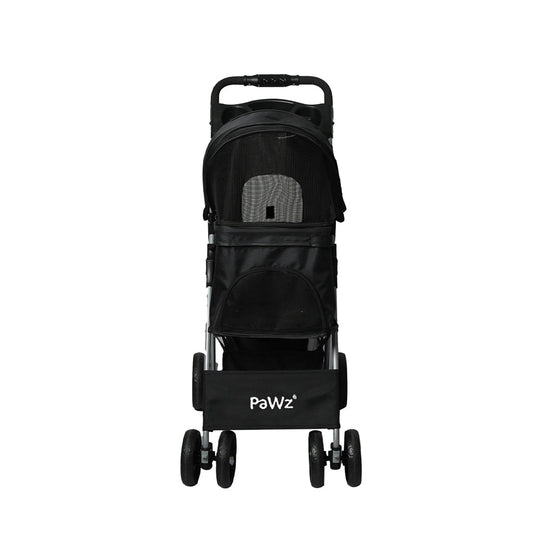 Pawz 4 Wheels Pet Stroller Dog Cat Cage Black Convenient And Comfortable Travel For Pets